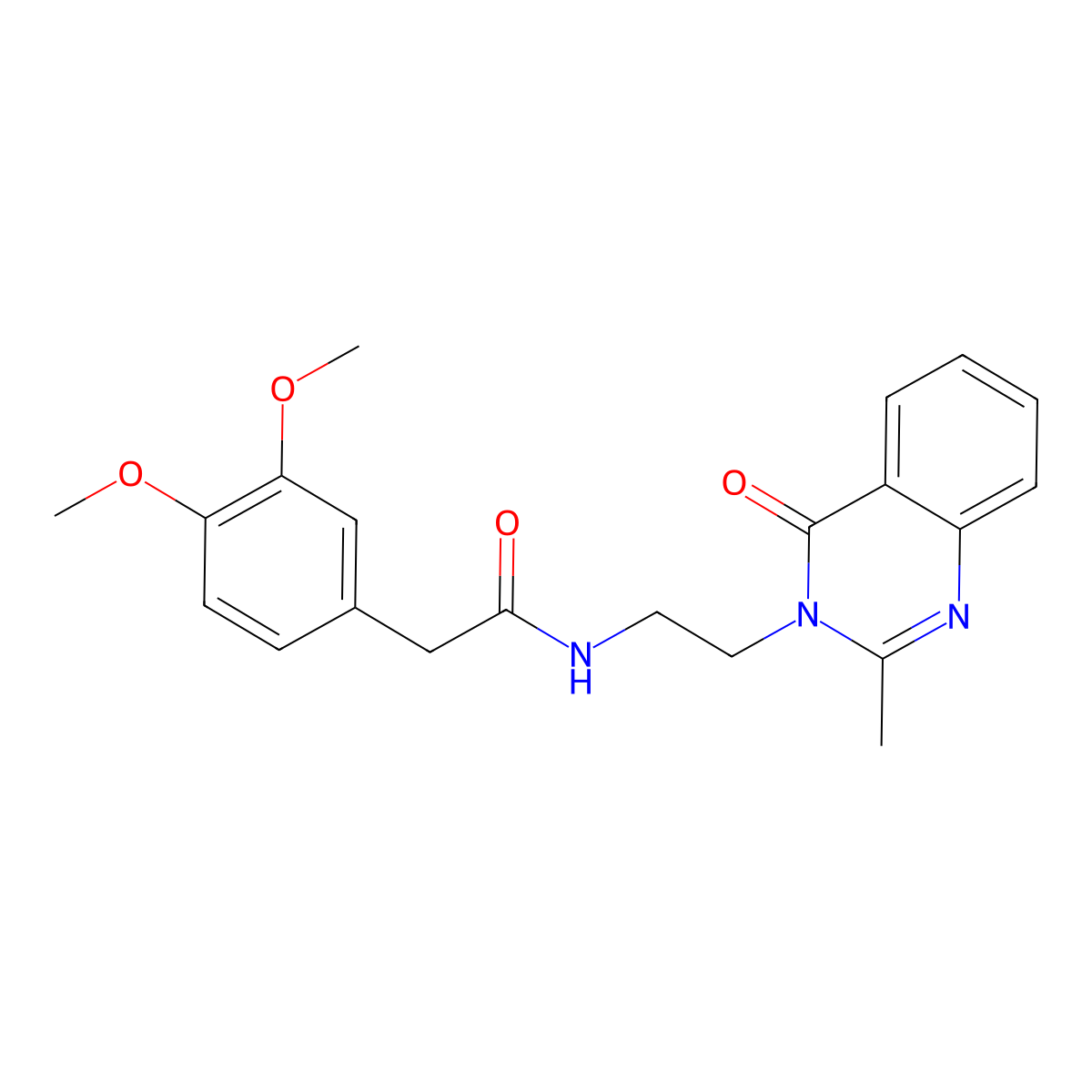 2-(3,4-dimethoxyphenyl)-N-[2-(2-methyl-4-oxoquinazolin-3(4H)-yl)ethyl]acetamide molecular structure, CAS 1282096-62-1