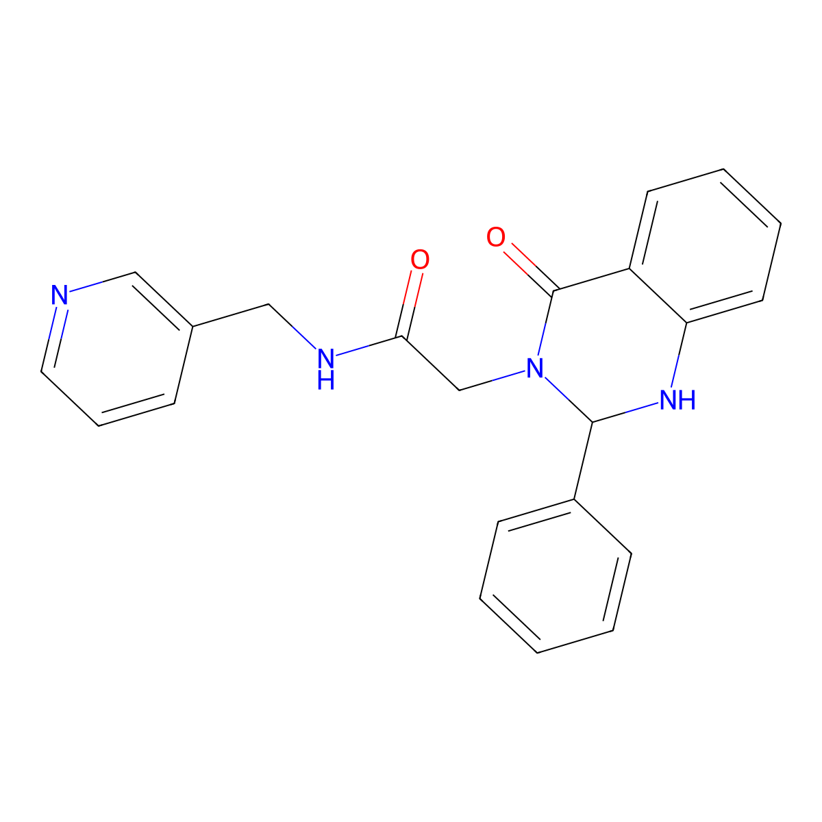 2-(4-oxo-2-phenyl-1,4-dihydroquinazolin-3(2H)-yl)-N-(pyridin-3-ylmethyl)acetamide molecular structure, CAS 1282096-71-2