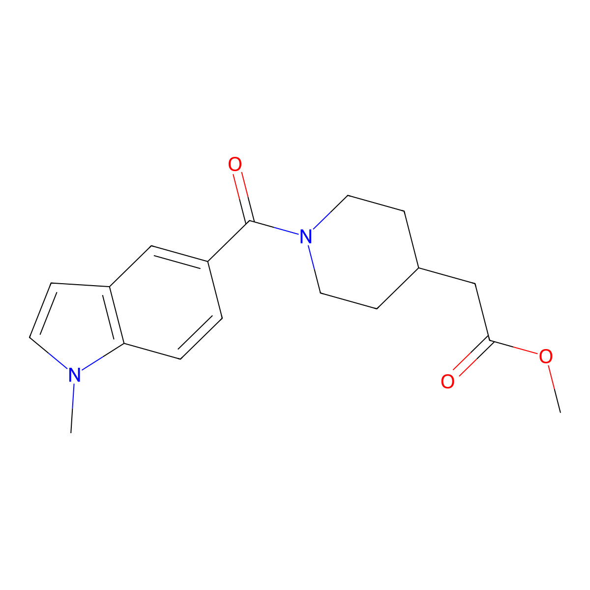 methyl {1-[(1-methyl-1H-indol-5-yl)carbonyl]piperidin-4-yl}acetate molecular structure, CAS 1282096-78-9