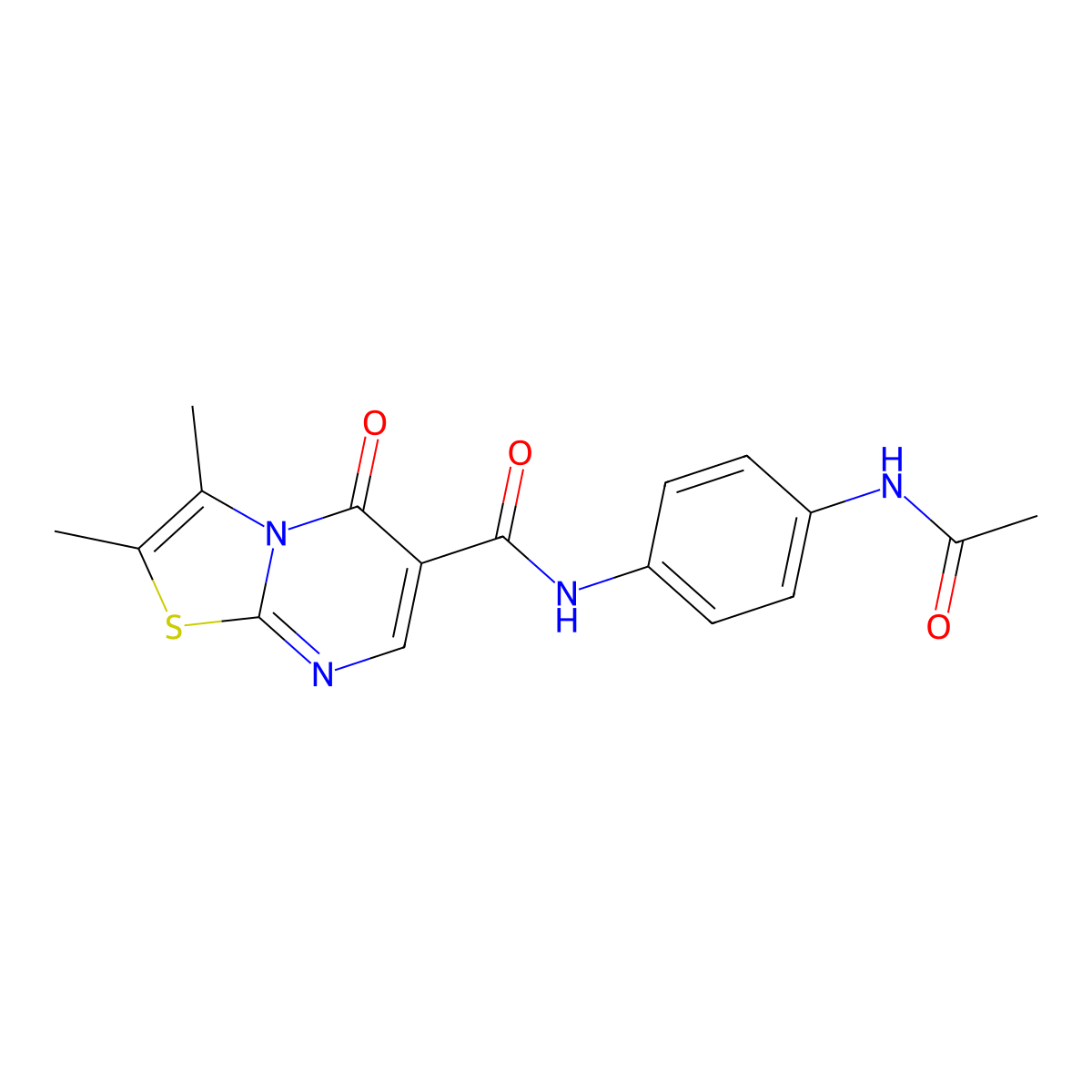 N-[4-(acetylamino)phenyl]-2,3-dimethyl-5-oxo-5H-[1,3]thiazolo[3,2-a]pyrimidine-6-carboxamide molecular structure, CAS 1282096-80-3
