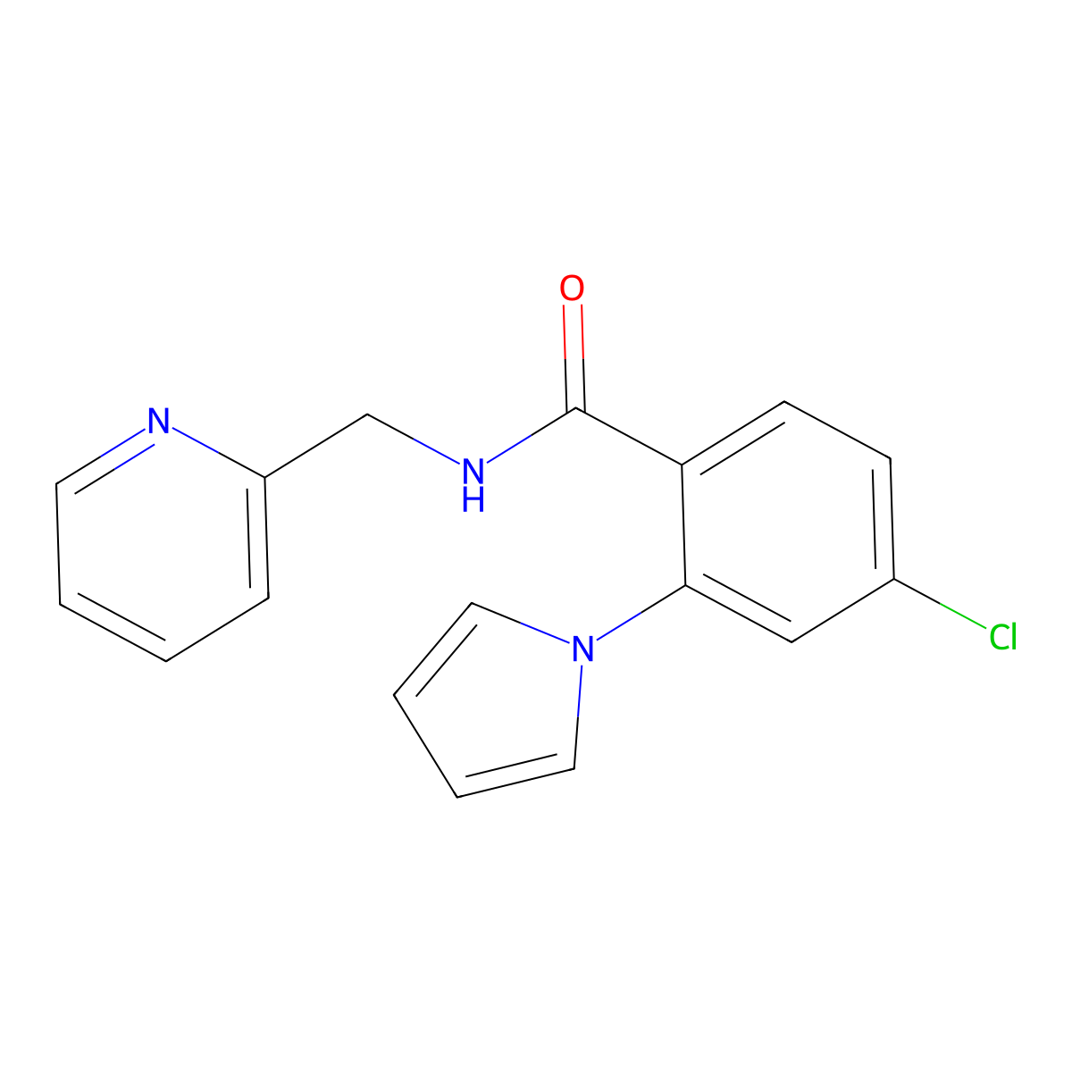 4-chloro-N-(pyridin-2-ylmethyl)-2-(1H-pyrrol-1-yl)benzamide molecular structure, CAS 1282096-89-2