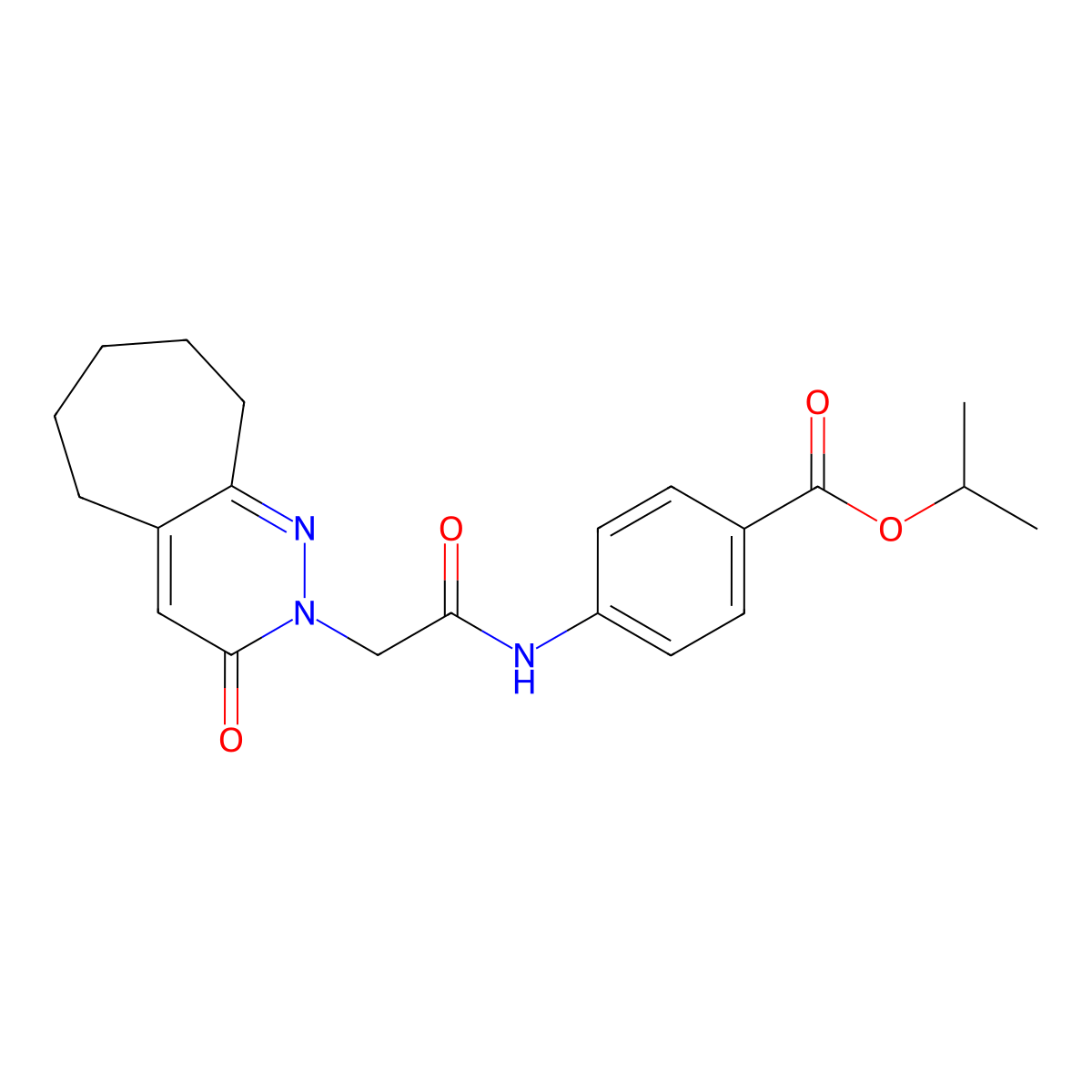 isopropyl 4-{[2-(3-oxo-3,5,6,7,8,9-hexahydro-2H-cyclohepta[c]pyridazin-2-yl)acetyl]amino}benzoate molecular structure, CAS 1282097-04-4