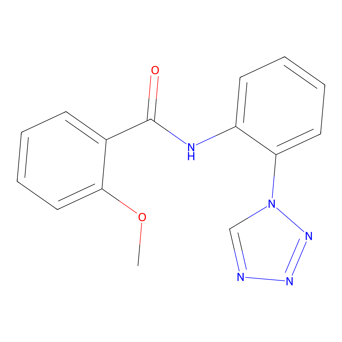 2-methoxy-N-[2-(1H-tetrazol-1-yl)phenyl]benzamide molecular structure, CAS 1282097-09-9