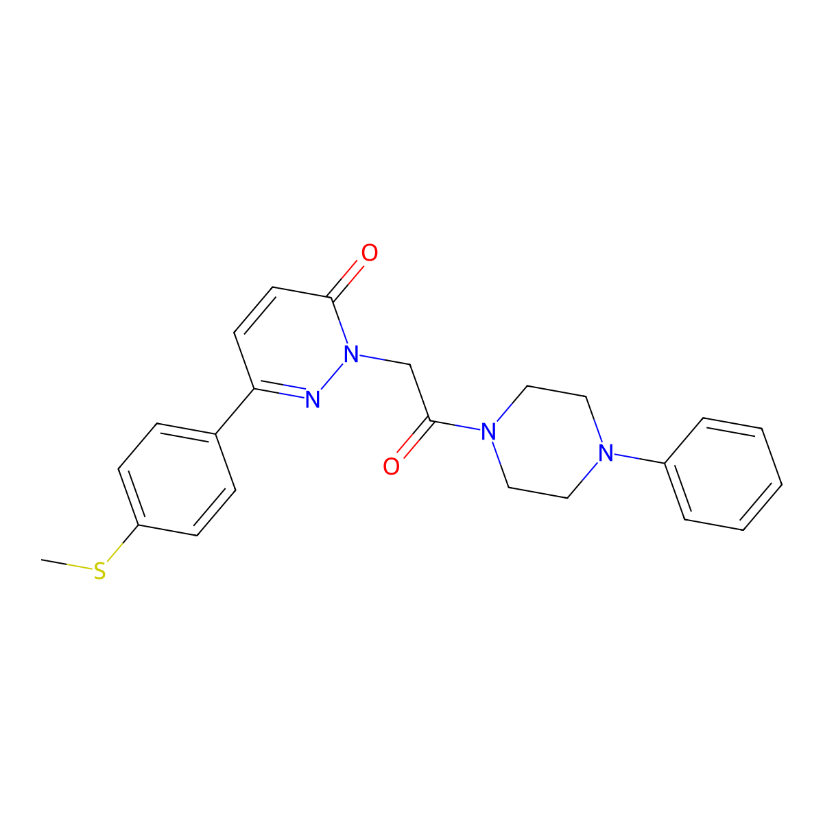 6-[4-(methylsulfanyl)phenyl]-2-[2-oxo-2-(4-phenylpiperazino)ethyl]-3(2H)-pyridazinone molecular structure, CAS 1282097-23-7