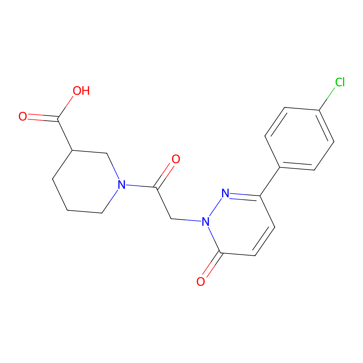 1-{[3-(4-chlorophenyl)-6-oxopyridazin-1(6H)-yl]acetyl}piperidine-3-carboxylic acid molecular structure, CAS 1282097-42-0