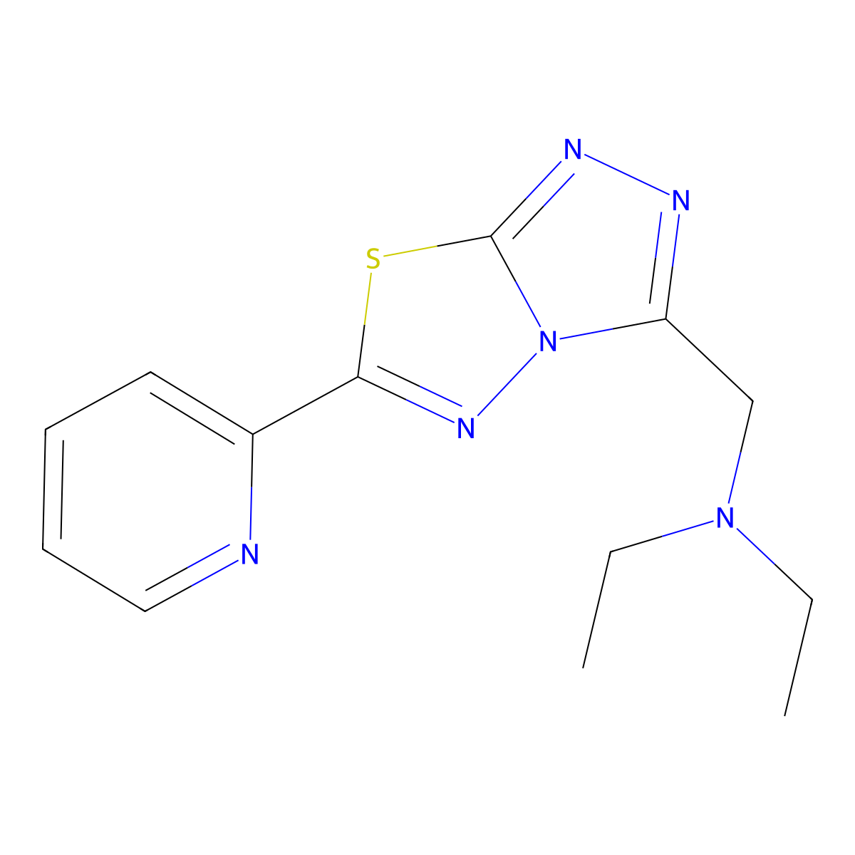N,N-diethyl-N-{[6-(2-pyridinyl)[1,2,4]triazolo[3,4-b][1,3,4]thiadiazol-3-yl]methyl}amine molecular structure, CAS 1282097-45-3