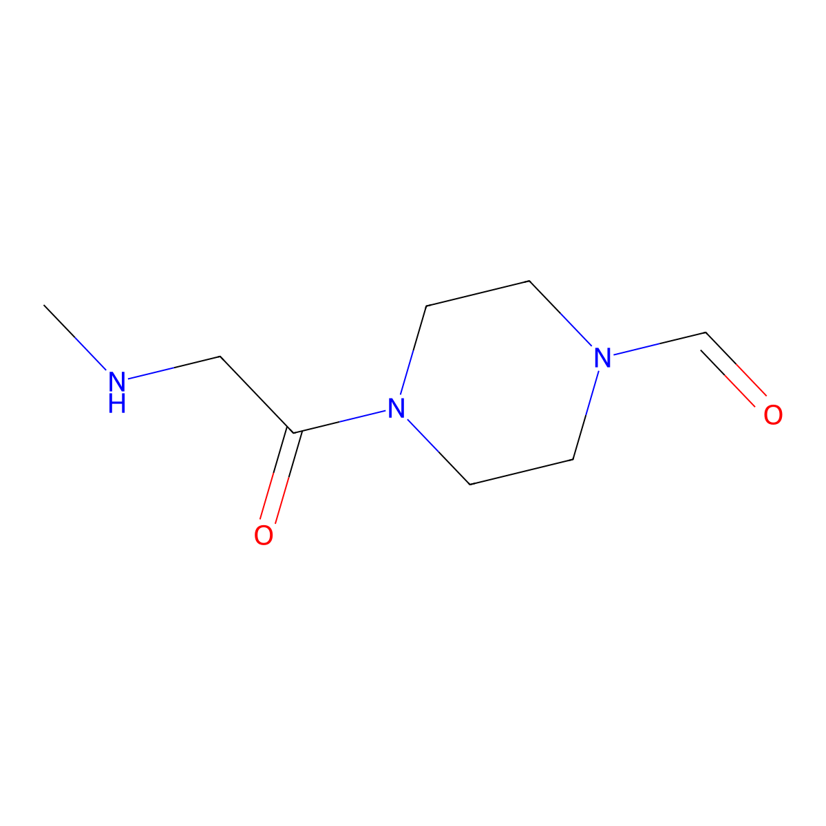 4-[2-(Methylamino)acetyl]piperazine-1-carbaldehyde molecular structure, CAS 1282097-55-5