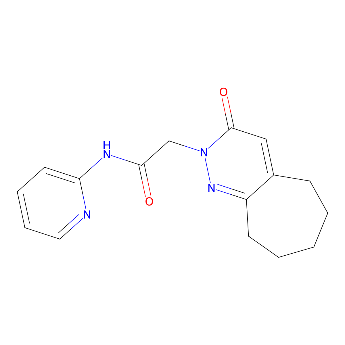 2-(3-oxo-3,5,6,7,8,9-hexahydro-2H-cyclohepta[c]pyridazin-2-yl)-N-(pyridin-2-yl)acetamide molecular structure, CAS 1282097-62-4