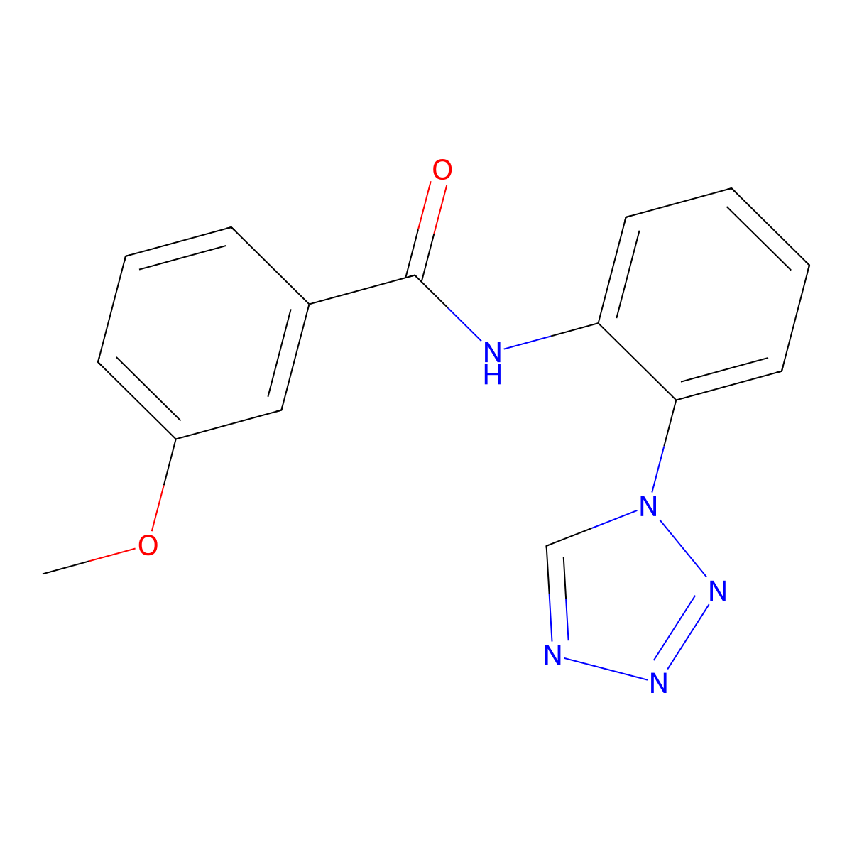 3-methoxy-N-[2-(1H-tetrazol-1-yl)phenyl]benzamide molecular structure, CAS 1282097-63-5