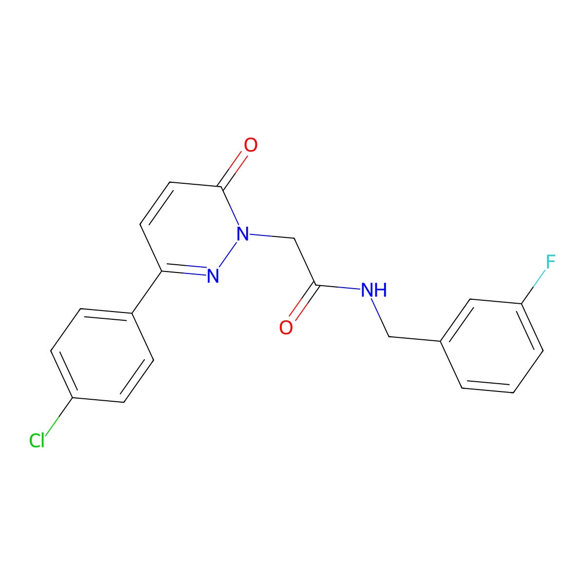 2-[3-(4-chlorophenyl)-6-oxopyridazin-1(6H)-yl]-N-(3-fluorobenzyl)acetamide molecular structure, CAS 1282097-73-7