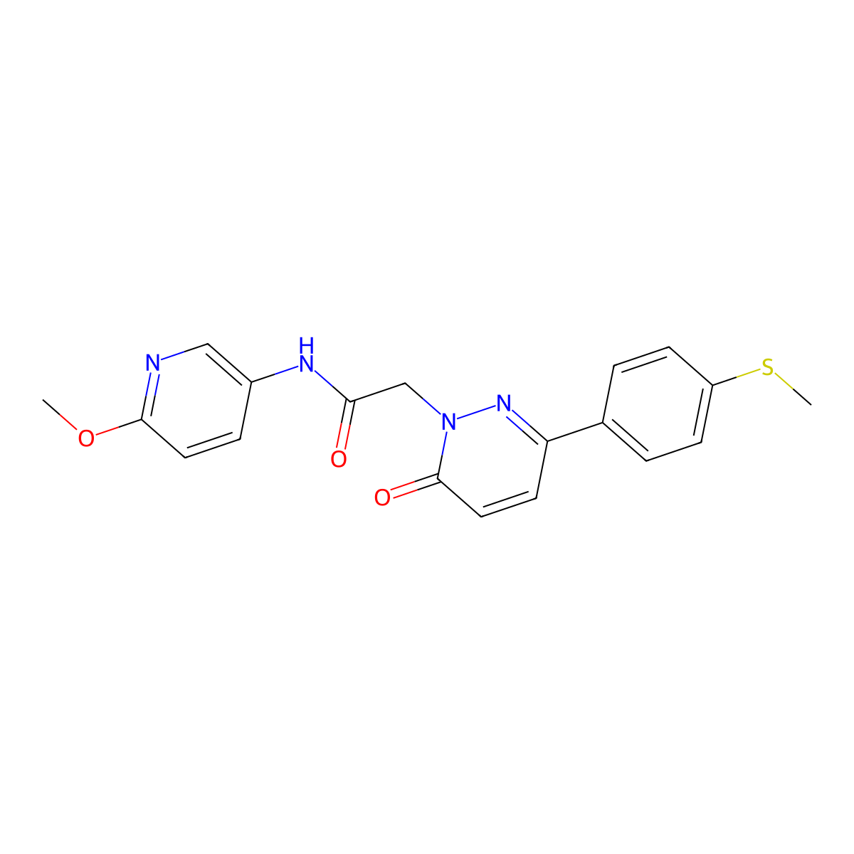 N-(6-methoxypyridin-3-yl)-2-{3-[4-(methylsulfanyl)phenyl]-6-oxopyridazin-1(6H)-yl}acetamide molecular structure, CAS 1282098-12-7