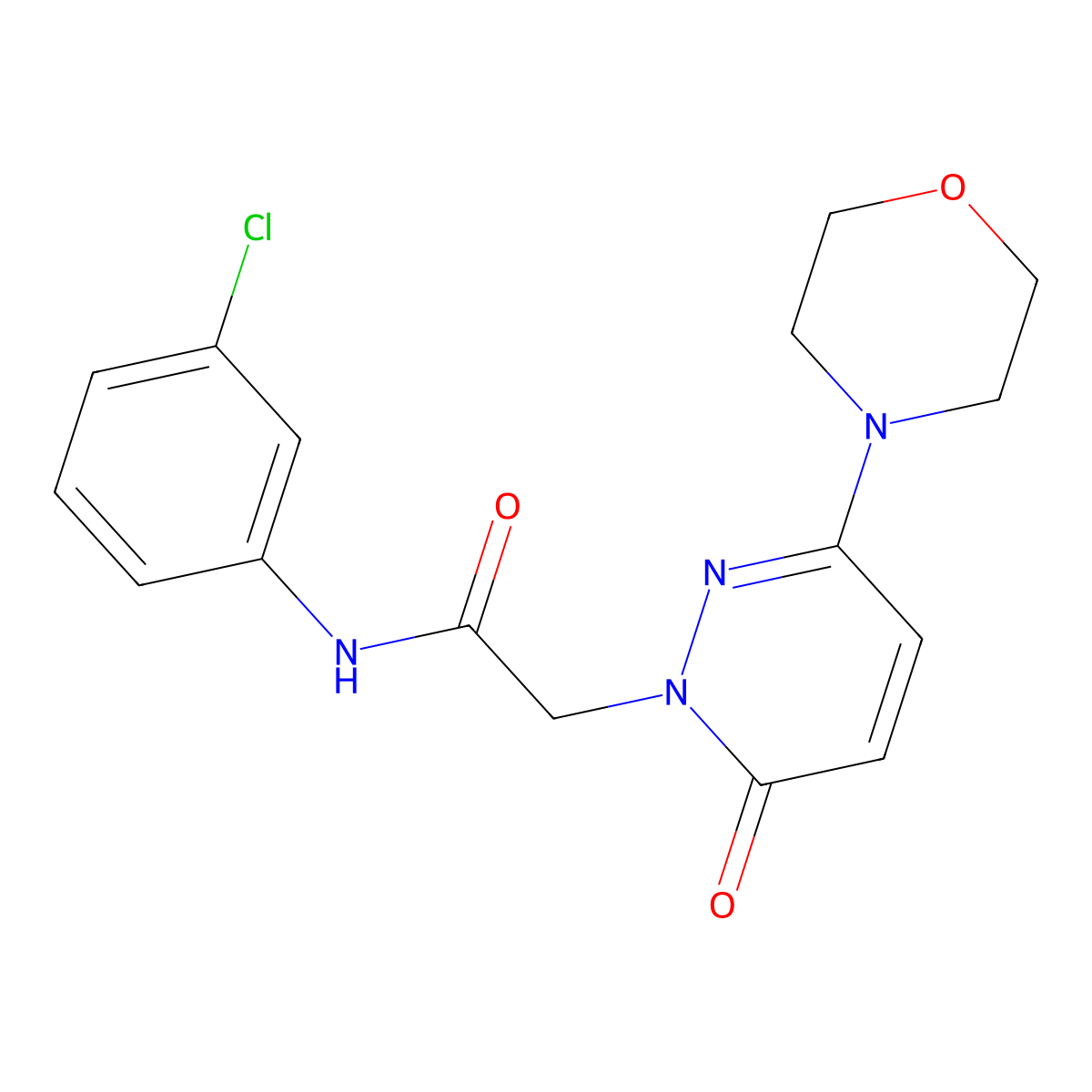 N-(3-chlorophenyl)-2-[3-(morpholin-4-yl)-6-oxopyridazin-1(6H)-yl]acetamide molecular structure, CAS 1282098-14-9