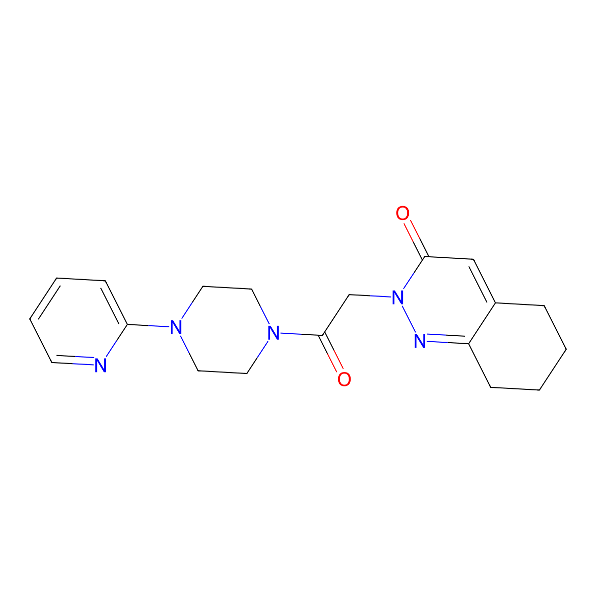 2-(2-oxo-2-(4-(pyridin-2-yl)piperazin-1-yl)ethyl)-5,6,7,8-tetrahydrocinnolin-3(2H)-one molecular structure, CAS 1282098-15-0