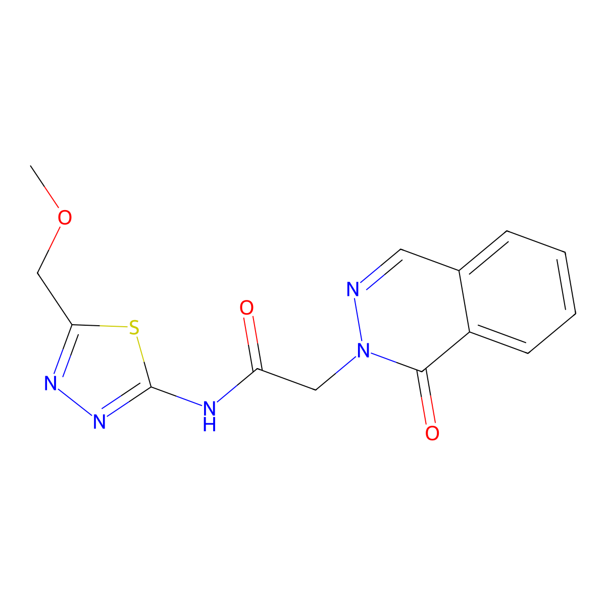 N-(5-(methoxymethyl)-1,3,4-thiadiazol-2-yl)-2-(1-oxophthalazin-2(1H)-yl)acetamide molecular structure, CAS 1282098-31-0