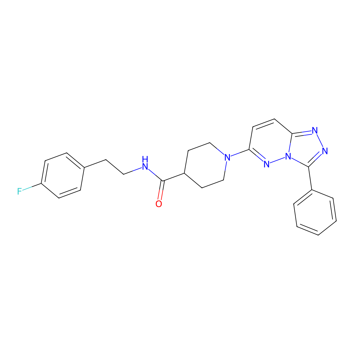 N-[2-(4-fluorophenyl)ethyl]-1-(3-phenyl[1,2,4]triazolo[4,3-b]pyridazin-6-yl)piperidine-4-carboxamide molecular structure, CAS 1282098-37-6