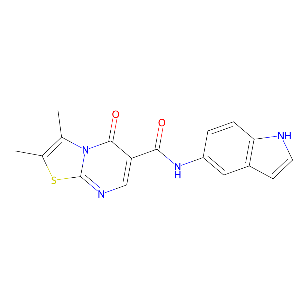 N-(1H-indol-5-yl)-2,3-dimethyl-5-oxo-5H-[1,3]thiazolo[3,2-a]pyrimidine-6-carboxamide molecular structure, CAS 1282098-44-5