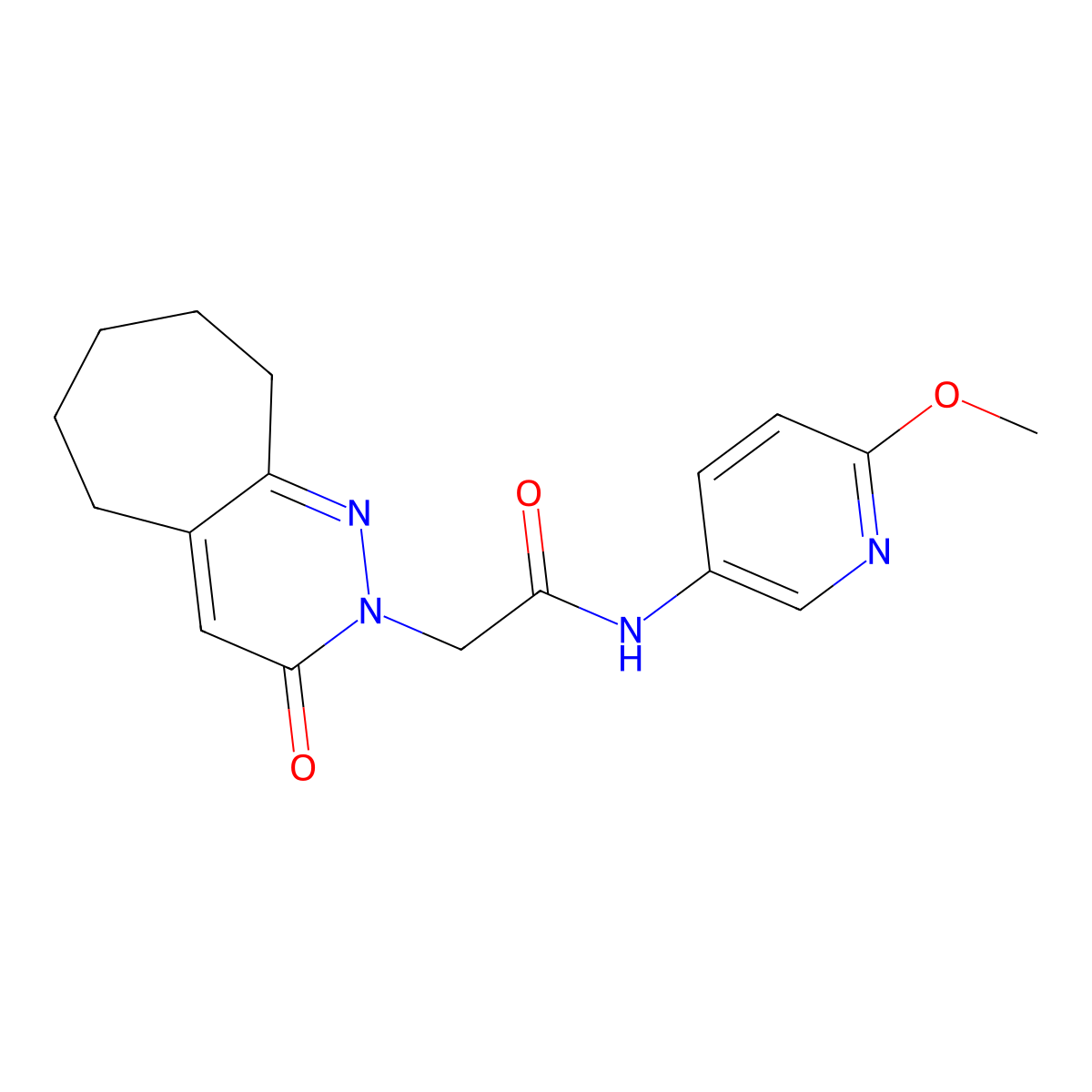 N-(6-methoxypyridin-3-yl)-2-(3-oxo-3,5,6,7,8,9-hexahydro-2H-cyclohepta[c]pyridazin-2-yl)acetamide molecular structure, CAS 1282098-50-3