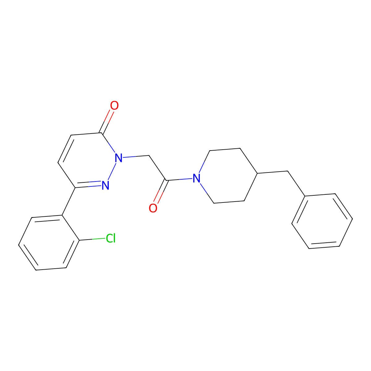 2-[2-(4-benzylpiperidino)-2-oxoethyl]-6-(2-chlorophenyl)-3(2H)-pyridazinone molecular structure, CAS 1282098-60-5