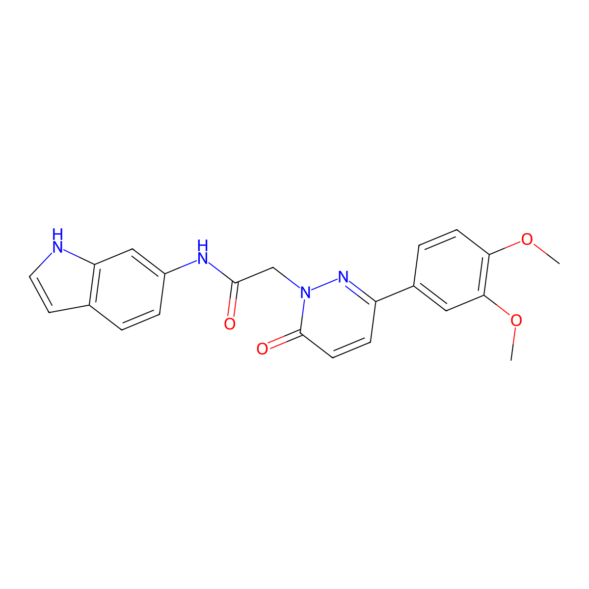 2-(3-(3,4-dimethoxyphenyl)-6-oxopyridazin-1(6H)-yl)-N-(1H-indol-6-yl)acetamide molecular structure, CAS 1282098-71-8