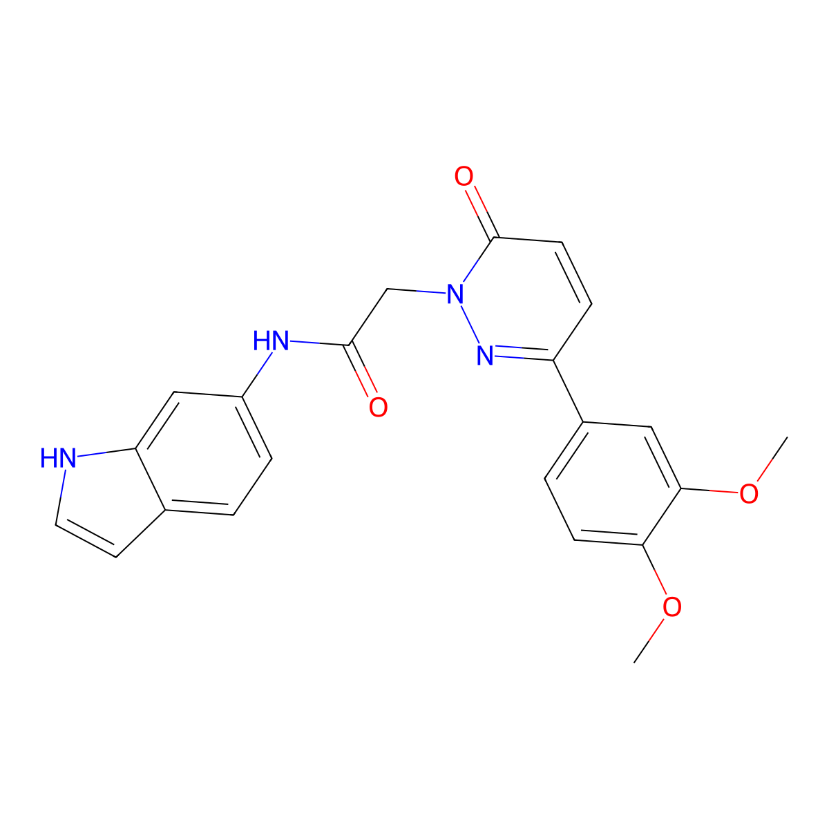2-(3-(3,4-dimethoxyphenyl)-6-oxopyridazin-1(6H)-yl)-N-(1H-indol-6-yl)acetamide molecular structure, CAS 1282098-71-8