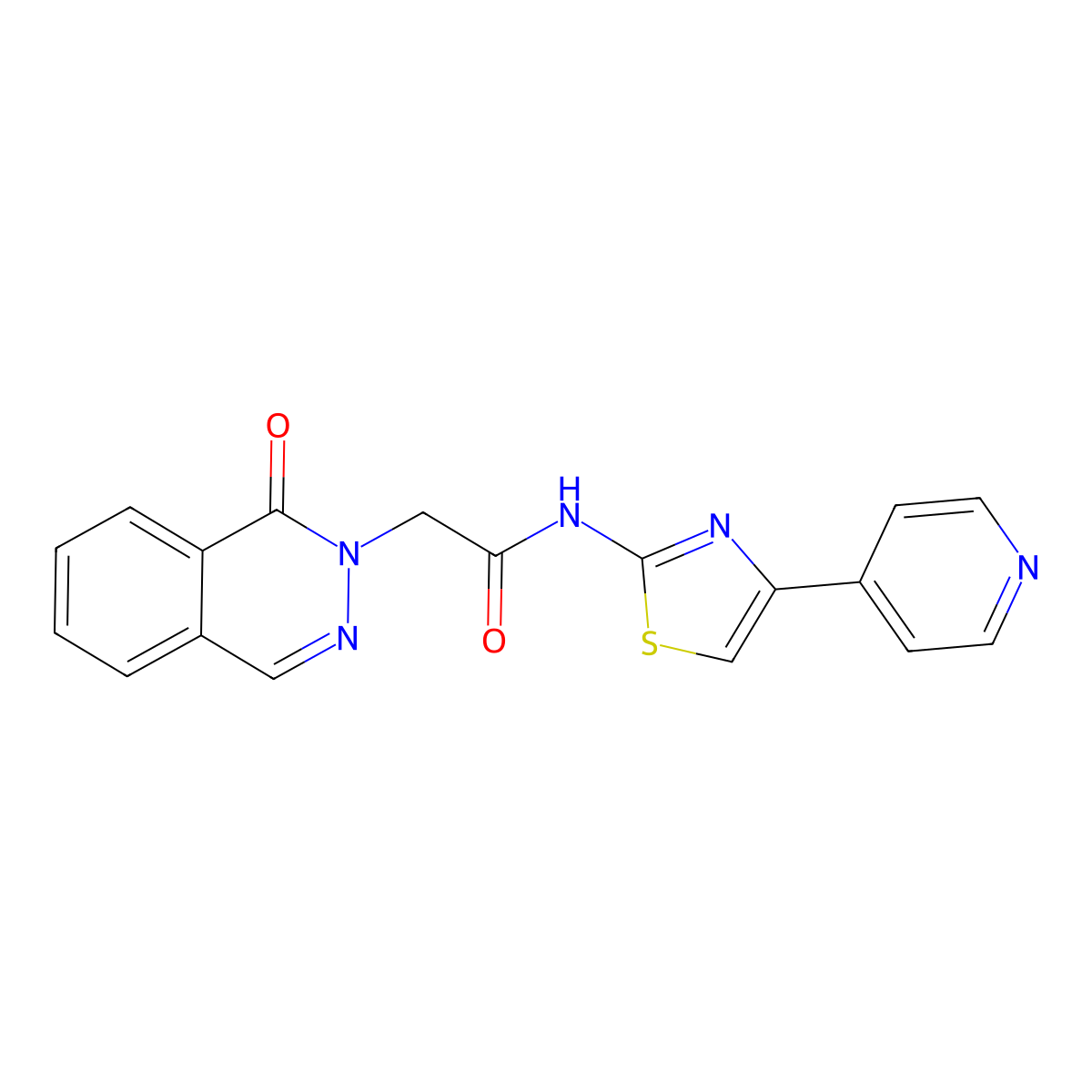 2-(1-oxophthalazin-2(1H)-yl)-N-[(2Z)-4-(pyridin-4-yl)-1,3-thiazol-2(3H)-ylidene]acetamide molecular structure, CAS 1282098-76-3