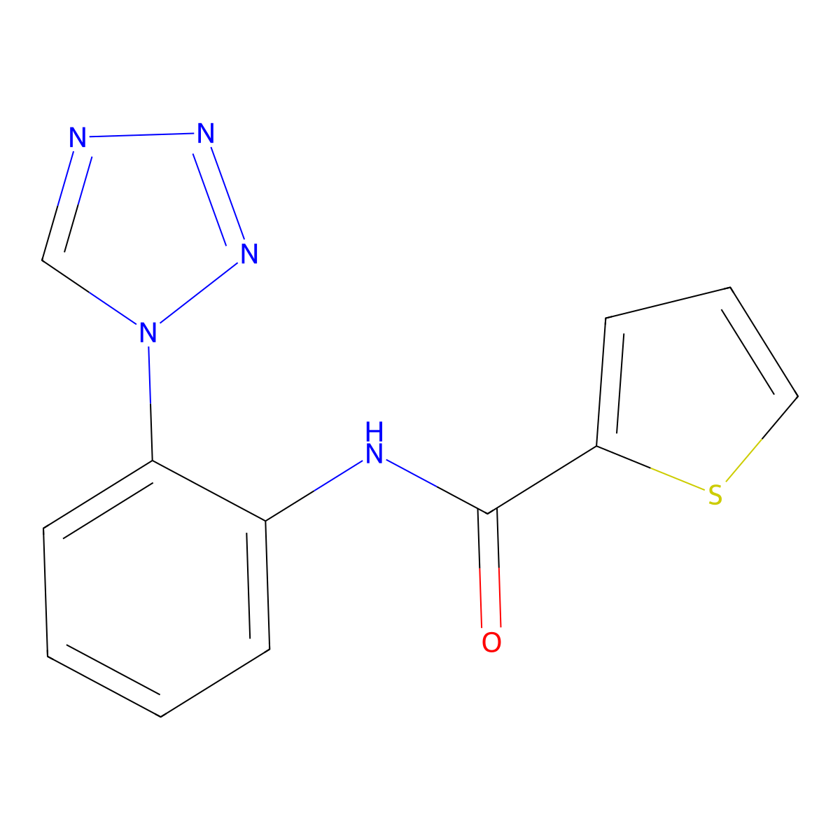 N-[2-(1H-tetrazol-1-yl)phenyl]thiophene-2-carboxamide molecular structure, CAS 1282098-79-6