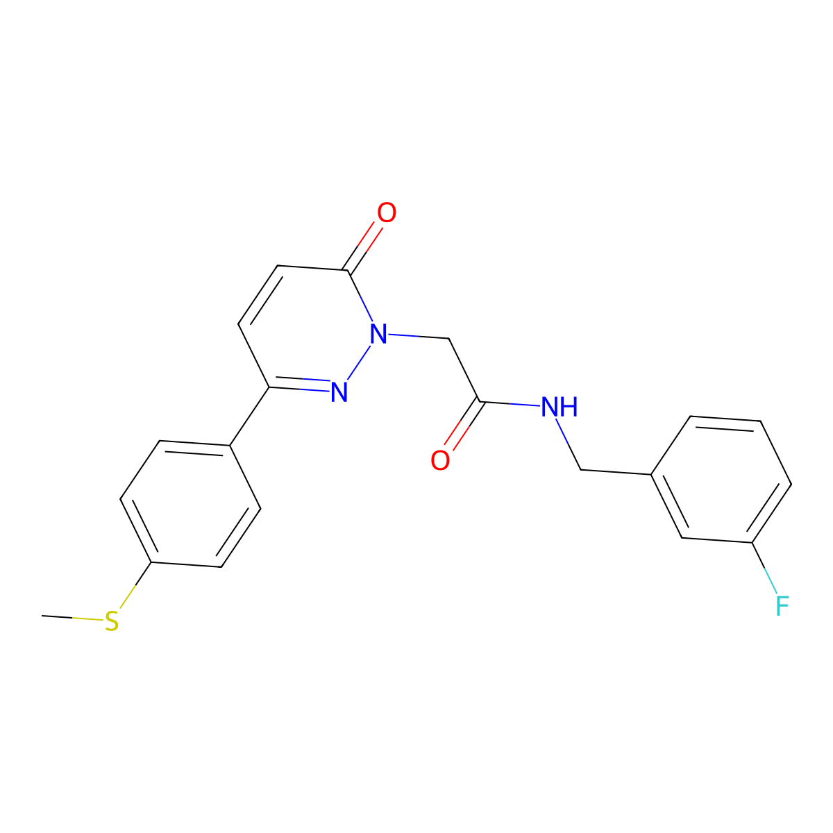 N-(3-fluorobenzyl)-2-{3-[4-(methylsulfanyl)phenyl]-6-oxopyridazin-1(6H)-yl}acetamide molecular structure, CAS 1282098-80-9