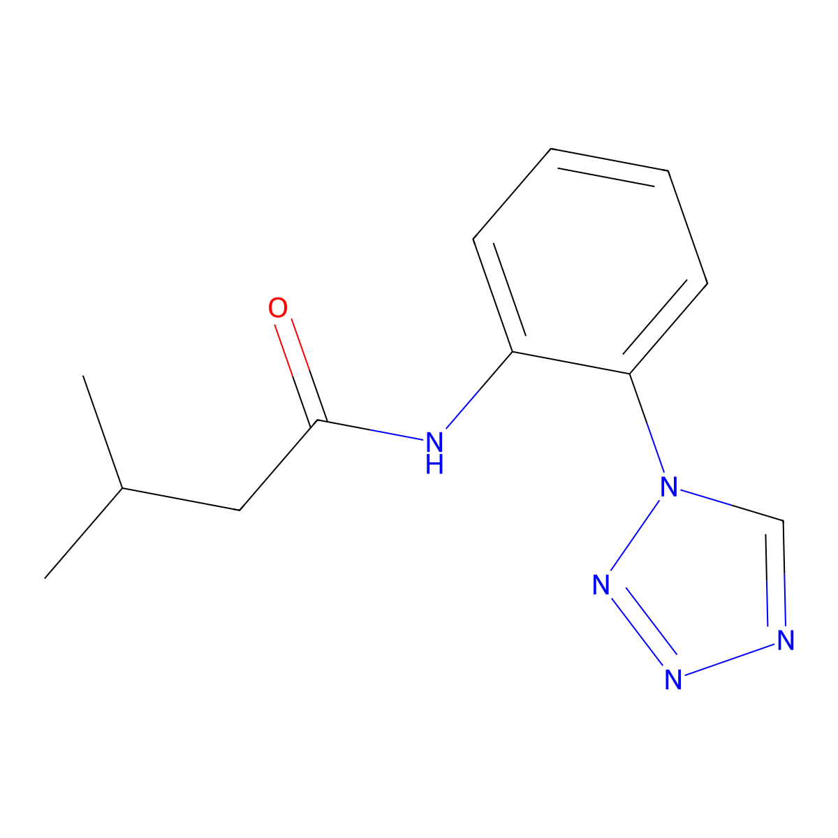 3-methyl-N-[2-(1H-tetrazol-1-yl)phenyl]butanamide molecular structure, CAS 1282099-06-2