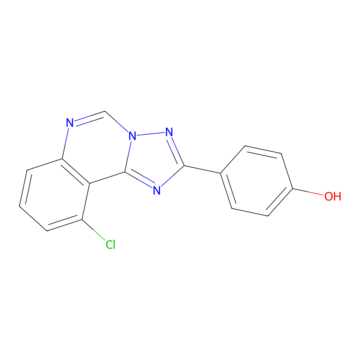 4-(10-Chloro[1,2,4]triazolo[1,5-c]quinazolin-2-yl)phenol molecular structure, CAS 1282099-13-1