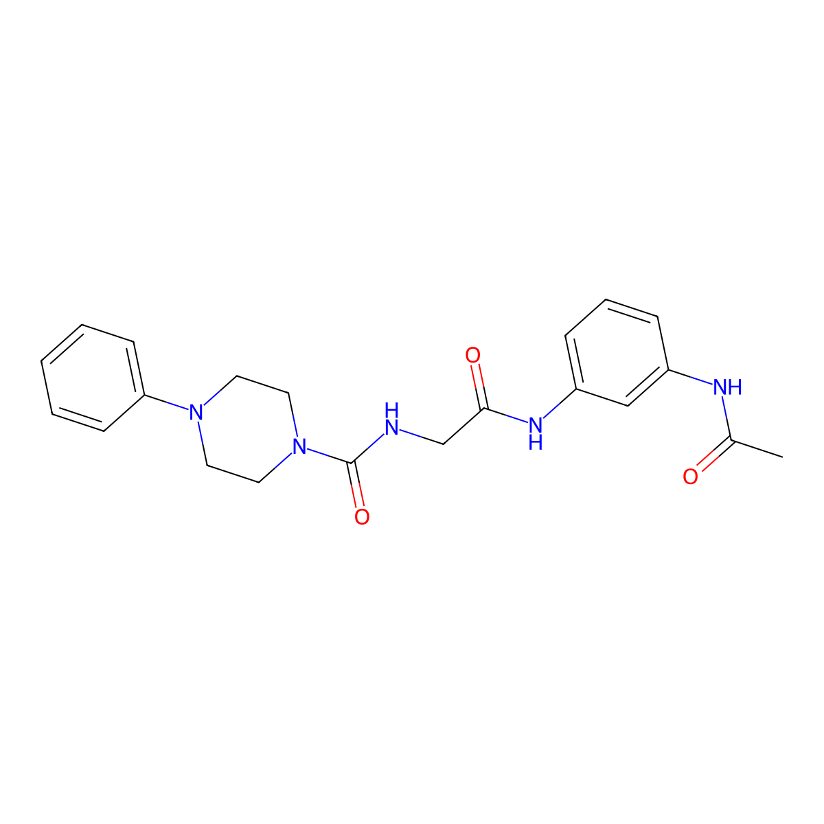 N-(2-{[3-(acetylamino)phenyl]amino}-2-oxoethyl)-4-phenylpiperazine-1-carboxamide molecular structure, CAS 1282099-17-5
