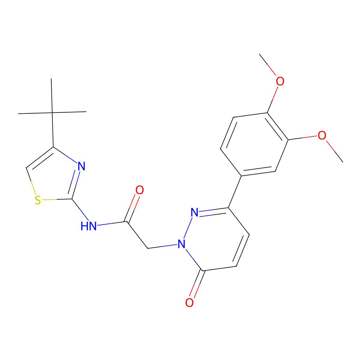 N-[(2Z)-4-tert-butyl-1,3-thiazol-2(3H)-ylidene]-2-[3-(3,4-dimethoxyphenyl)-6-oxopyridazin-1(6H)-yl]acetamide molecular structure, CAS 1282099-23-3