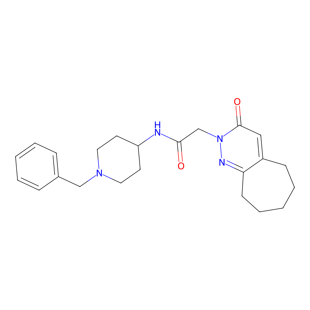 N-(1-benzylpiperidin-4-yl)-2-(3-oxo-3,5,6,7,8,9-hexahydro-2H-cyclohepta[c]pyridazin-2-yl)acetamide molecular structure, CAS 1282099-28-8