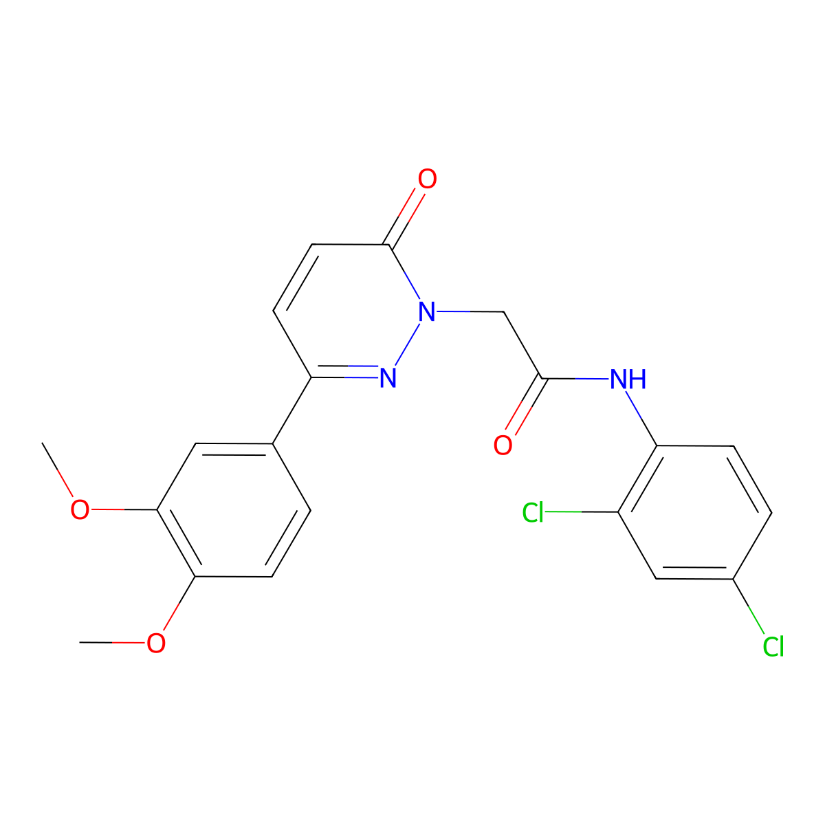 N-(2,4-dichlorophenyl)-2-(3-(3,4-dimethoxyphenyl)-6-oxopyridazin-1(6H)-yl)acetamide molecular structure, CAS 1282099-67-5