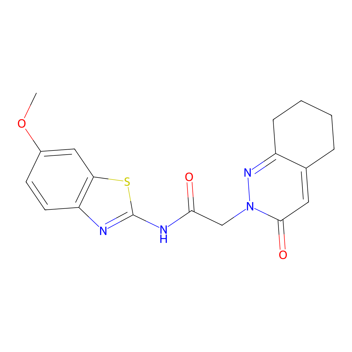 N-(6-methoxybenzo[d]thiazol-2-yl)-2-(3-oxo-5,6,7,8-tetrahydrocinnolin-2(3H)-yl)acetamide molecular structure, CAS 1282099-75-5
