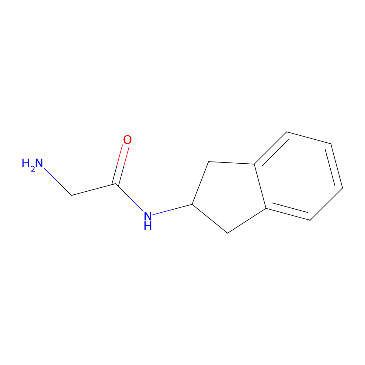 2-amino-N-(2,3-dihydro-1H-inden-2-yl)acetamide molecular structure, CAS 1282099-87-9