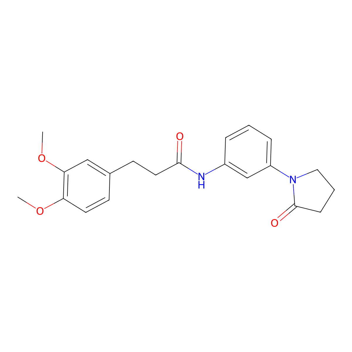 3-(3,4-dimethoxyphenyl)-N-[3-(2-oxopyrrolidin-1-yl)phenyl]propanamide molecular structure, CAS 1282100-07-5