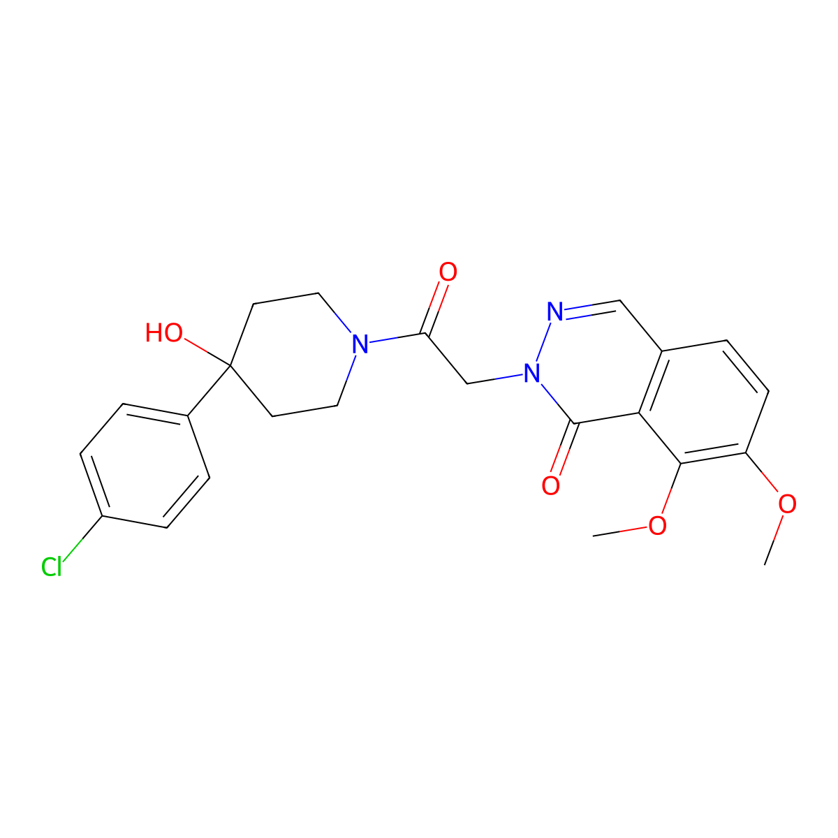 2-{2-[4-(4-chlorophenyl)-4-hydroxypiperidino]-2-oxoethyl}-7,8-dimethoxy-1(2H)-phthalazinone molecular structure, CAS 1282100-09-7