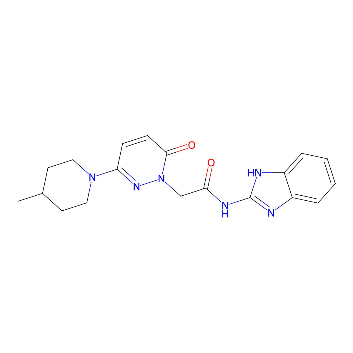 N-(1H-benzimidazol-2-yl)-2-[3-(4-methylpiperidin-1-yl)-6-oxopyridazin-1(6H)-yl]acetamide molecular structure, CAS 1282100-17-7