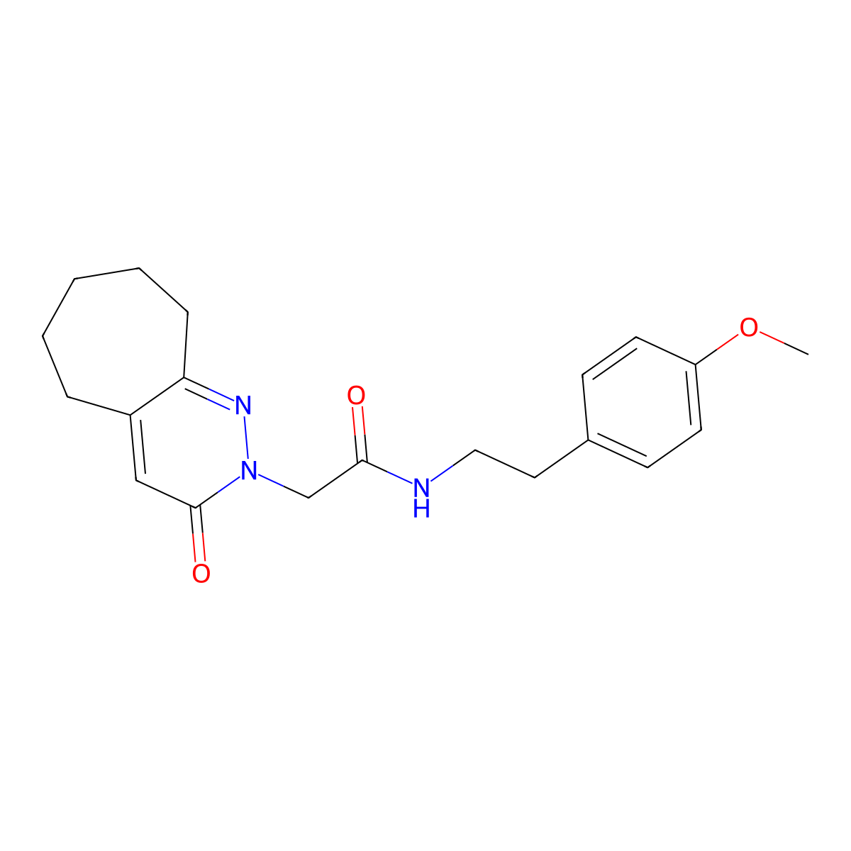 N~1~-(4-methoxyphenethyl)-2-(3-oxo-3,5,6,7,8,9-hexahydro-2H-cyclohepta[c]pyridazin-2-yl)acetamide molecular structure, CAS 1282100-18-8