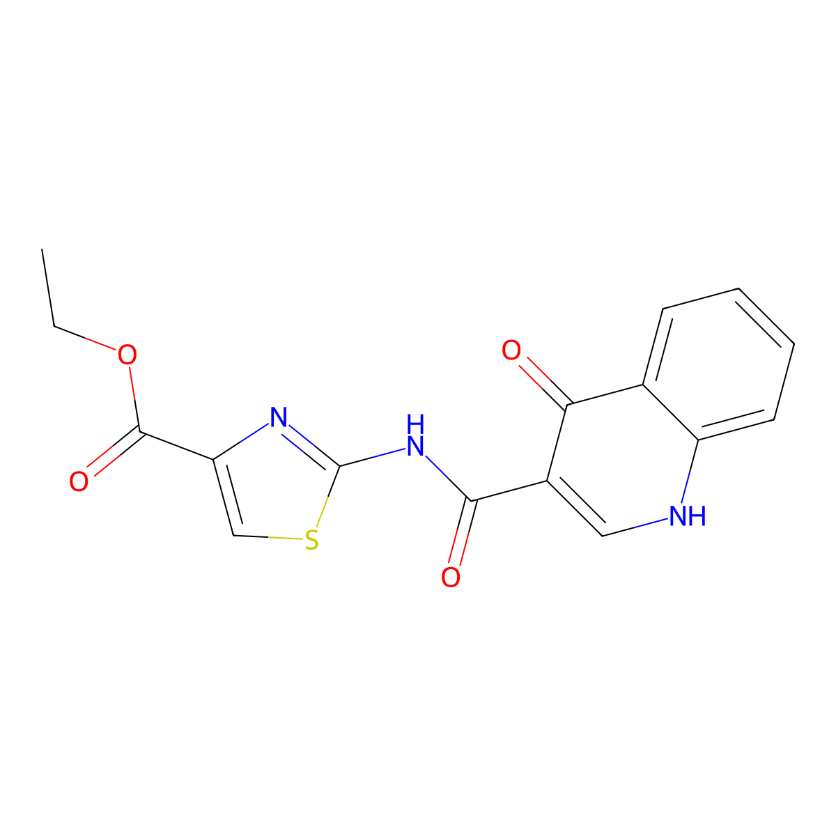 ethyl (2Z)-2-{[(4-hydroxyquinolin-3-yl)carbonyl]imino}-2,3-dihydro-1,3-thiazole-4-carboxylate molecular structure, CAS 1282100-27-9