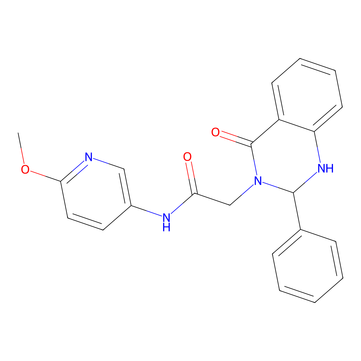 N-(6-methoxypyridin-3-yl)-2-(4-oxo-2-phenyl-1,4-dihydroquinazolin-3(2H)-yl)acetamide molecular structure, CAS 1282100-90-6
