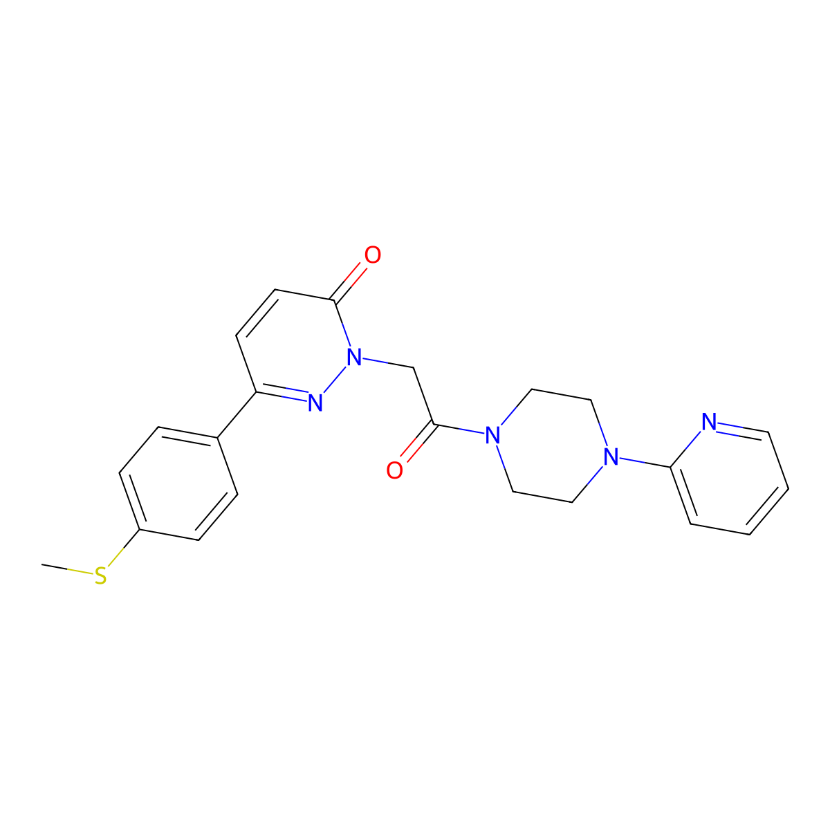 6-[4-(methylsulfanyl)phenyl]-2-{2-oxo-2-[4-(2-pyridyl)piperazino]ethyl}-3(2H)-pyridazinone molecular structure, CAS 1282101-03-4