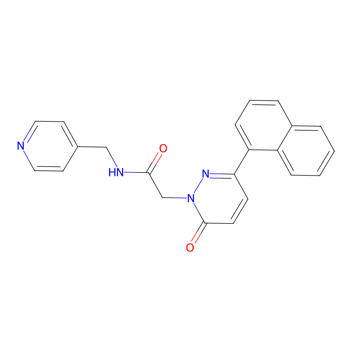 2-[3-(1-naphthyl)-6-oxo-1(6H)-pyridazinyl]-N~1~-(4-pyridylmethyl)acetamide molecular structure, CAS 1282101-19-2