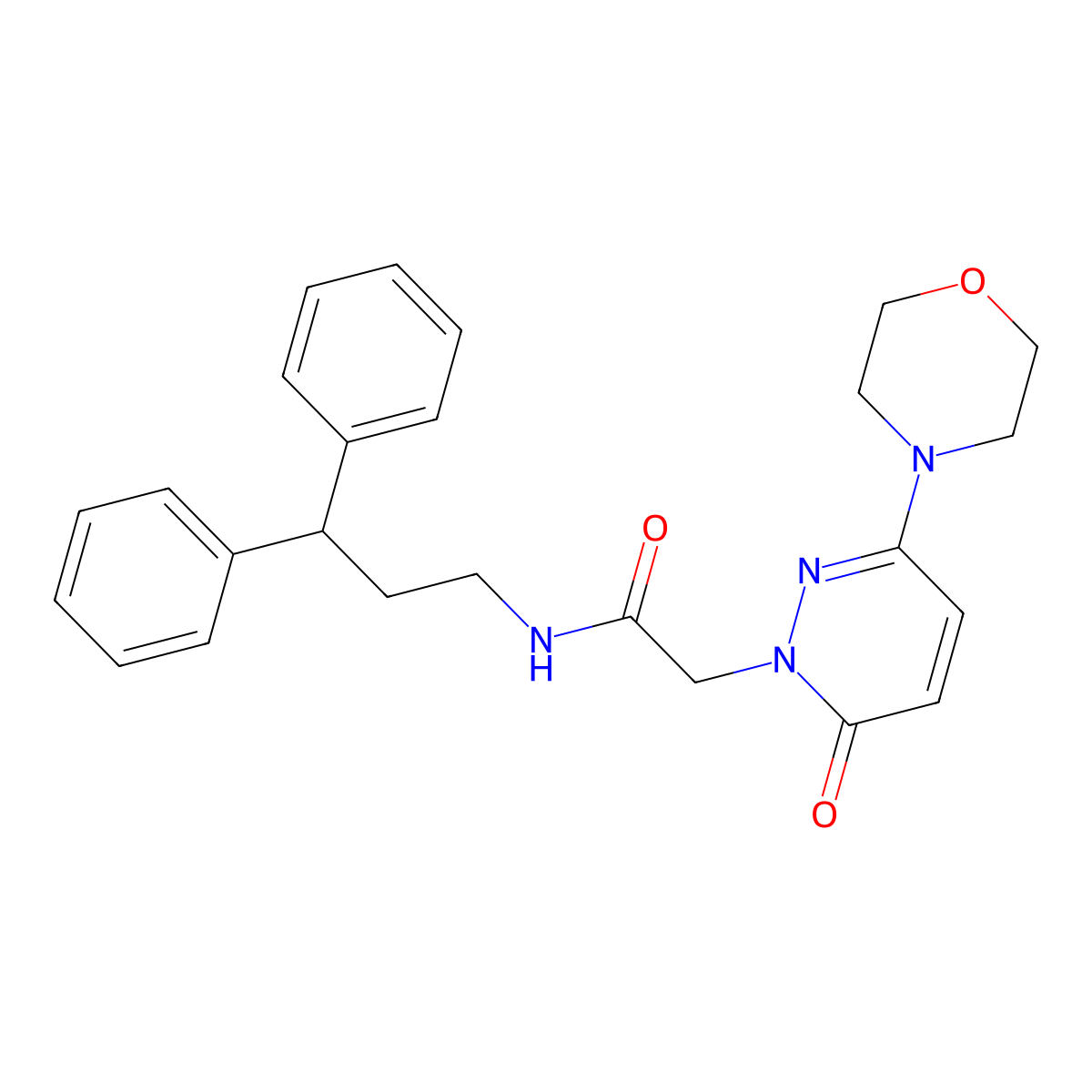 N-(3,3-diphenylpropyl)-2-[3-(morpholin-4-yl)-6-oxopyridazin-1(6H)-yl]acetamide molecular structure, CAS 1282101-32-9