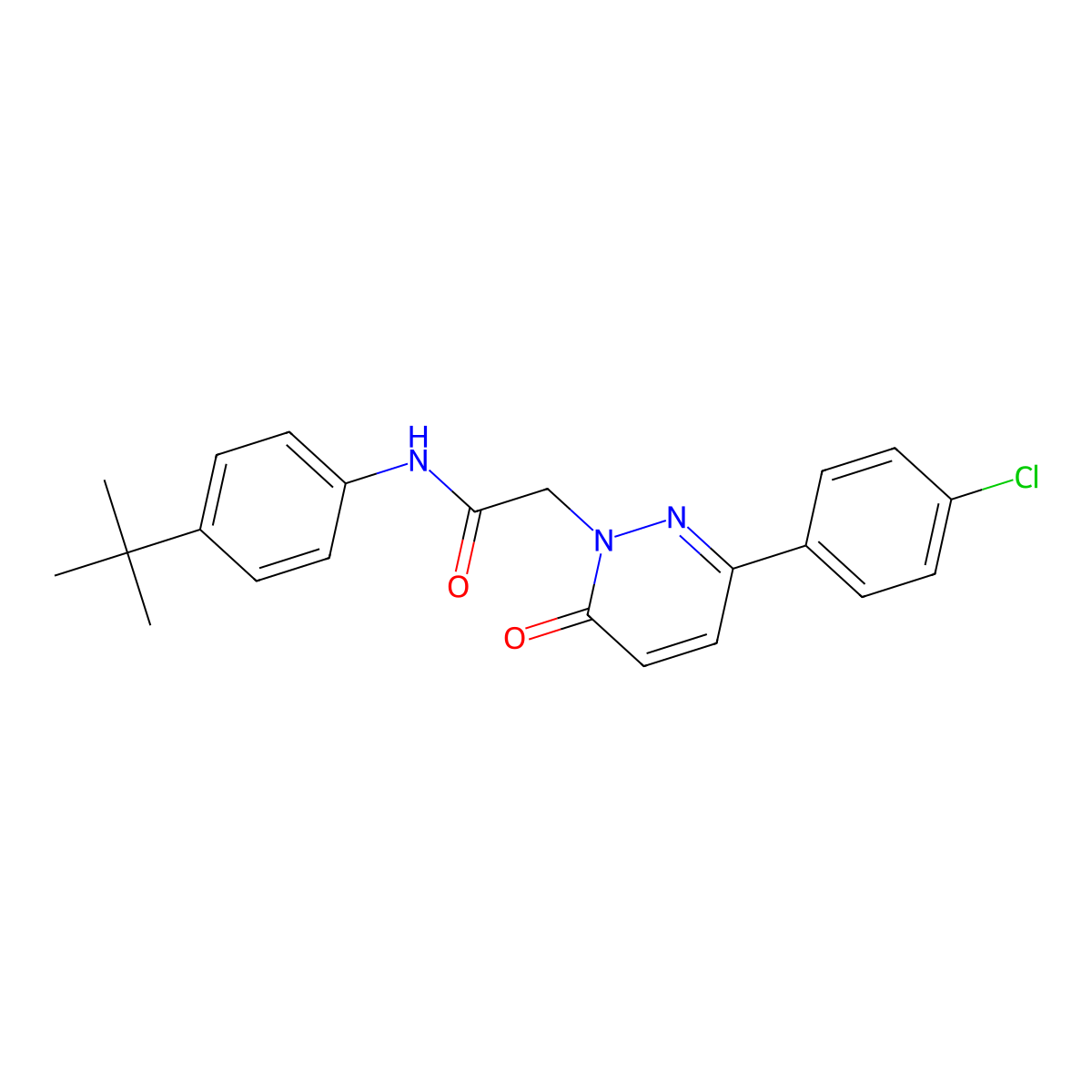 N-(4-tert-butylphenyl)-2-[3-(4-chlorophenyl)-6-oxopyridazin-1(6H)-yl]acetamide molecular structure, CAS 1282101-40-9