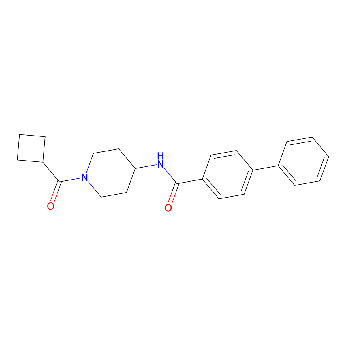 N-[1-(cyclobutylcarbonyl)piperidin-4-yl]biphenyl-4-carboxamide molecular structure, CAS 1282101-44-3
