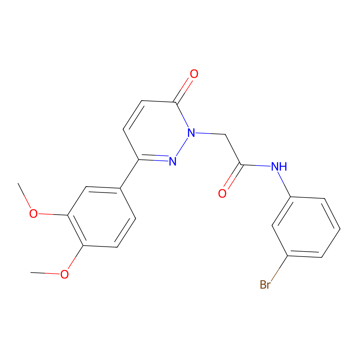 N-(3-bromophenyl)-2-(3-(3,4-dimethoxyphenyl)-6-oxopyridazin-1(6H)-yl)acetamide molecular structure, CAS 1282101-55-6