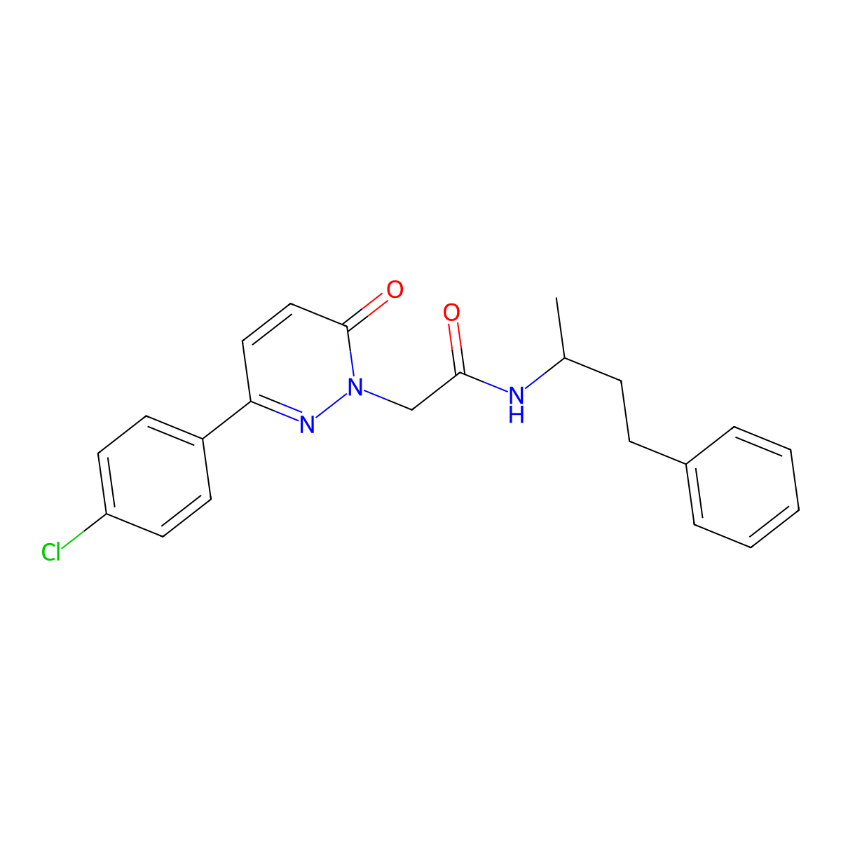 2-(3-(4-chlorophenyl)-6-oxopyridazin-1(6H)-yl)-N-(4-phenylbutan-2-yl)acetamide molecular structure, CAS 1282101-56-7