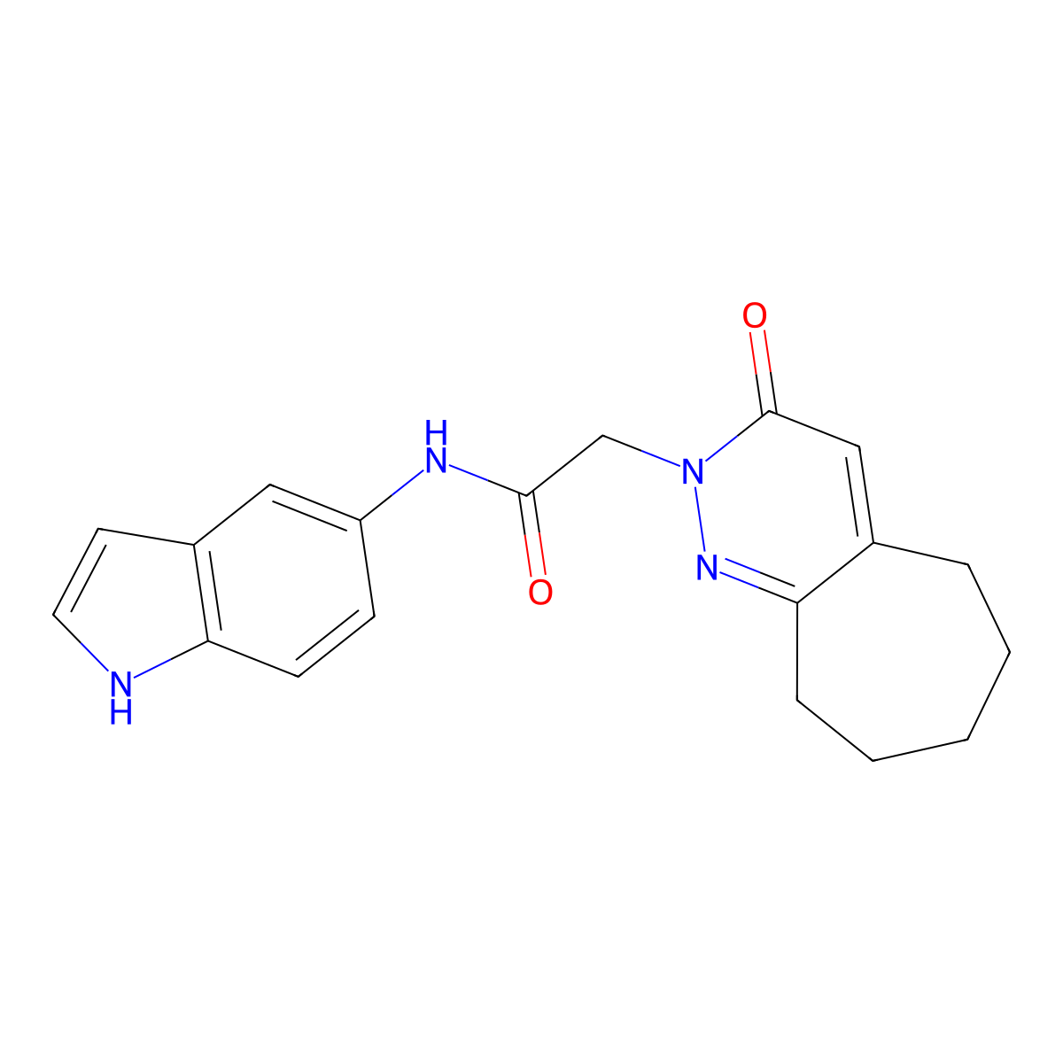 N-(1H-indol-5-yl)-2-(3-oxo-3,5,6,7,8,9-hexahydro-2H-cyclohepta[c]pyridazin-2-yl)acetamide molecular structure, CAS 1282101-58-9