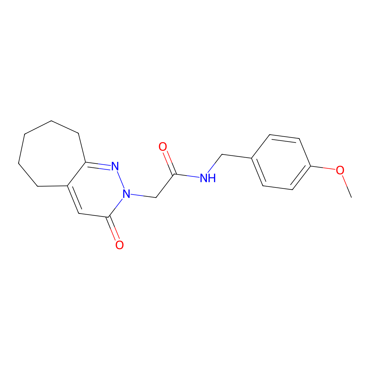N-(4-methoxybenzyl)-2-(3-oxo-3,5,6,7,8,9-hexahydro-2H-cyclohepta[c]pyridazin-2-yl)acetamide molecular structure, CAS 1282101-60-3